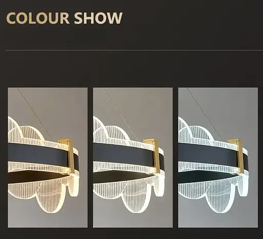 Світлодіодна люстра Ореол PJ913 (80см) Чорна - фото 2