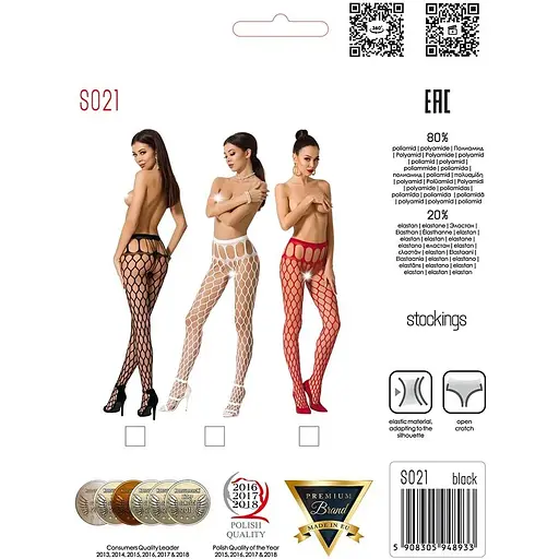 Эротические колготки-бодистокинг Passion S021 Black - фото 8