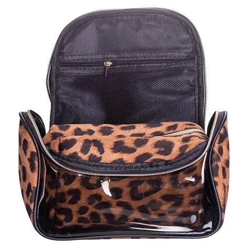 Набір косметичок Yiwu HP-16-2K 22х13х16 см / 18х9х10 см велюрові 2 шт. коричневі - фото 2