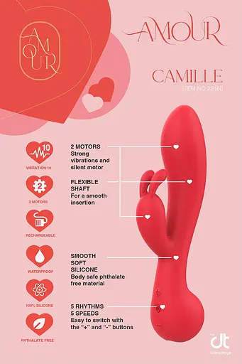 Вібратор-кролик Dreamtoys Amour Camille 22 см червоний - фото 4