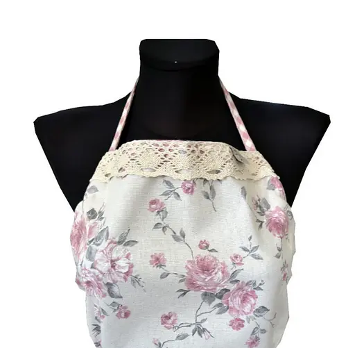 Фартук Прованс Bella Розы с кружевом, белый с розовым (13529) - фото 2