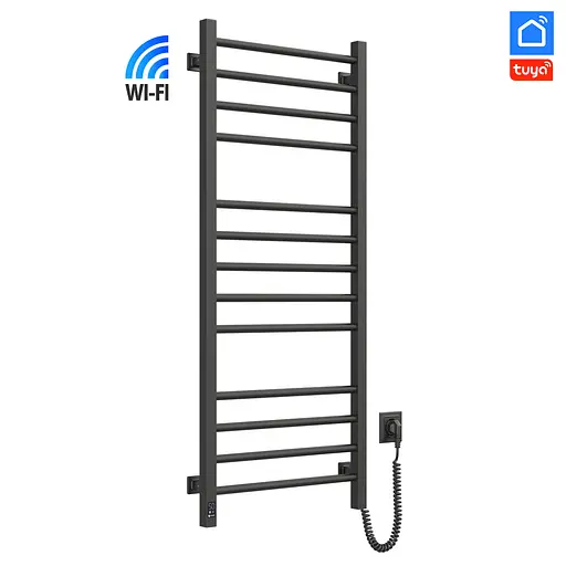 Электрический полотенцесушитель Navin Классик Квадро 500x1200 Sensor с Wi-Fi, правый, черный муар 12-112033-4880, Черный матовый, Правое, Электронный - фото 3