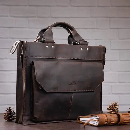 Чоловіча шкіряна сумка SHVIGEL 37х31х9,5 см sum0012570 - фото 7