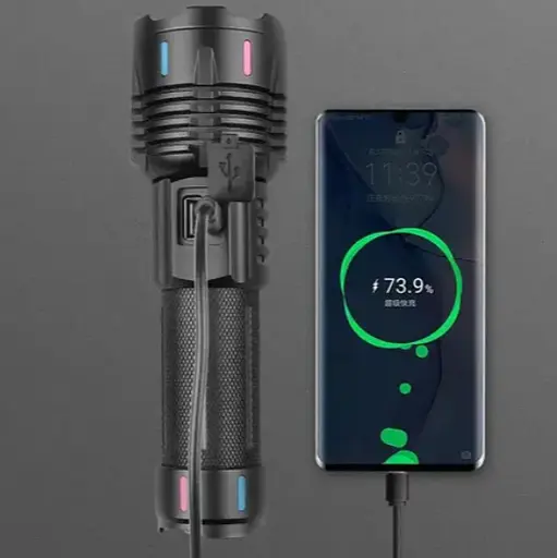 Аккумуляторный фонарь COBA G671/G25 с Power Bank, белым лазером и индикатором заряда - фото 4