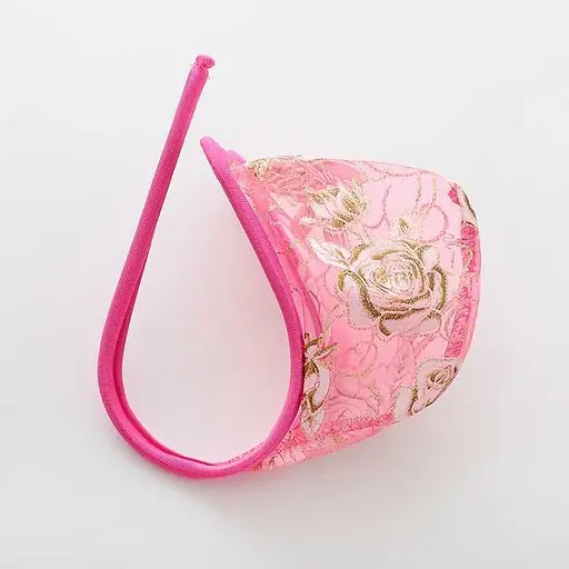 Рожеві чоловічі С-стрінги без лямок комфортні L XL з мереживом - фото 1