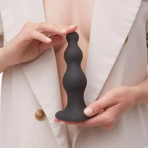 Насадка для страпону Strap-On-Me Dildo Plug Beads Black L - фото 6