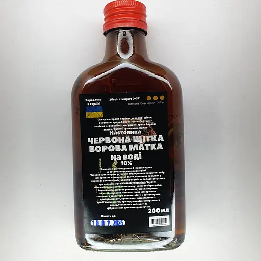 Водна настоянка на корінні червоної щітки та траві борової матки/ортилії 200 мл - фото 1