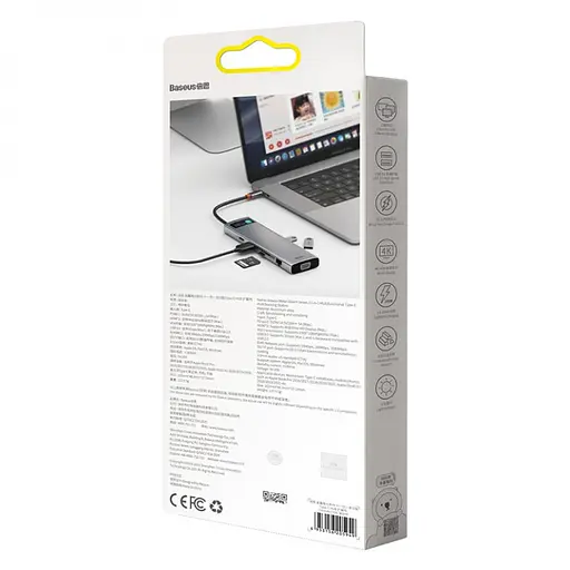 Usb Hub Baseus Metal Gleam Series 11-in-1 Multifunctional Type-C Серый (CAHub-CT0G) - фото 8