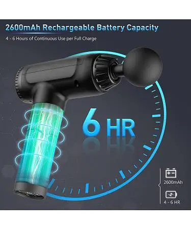 Массажный пистолет для мышц TYIAUS 30 скоростей 6 головок - фото 2