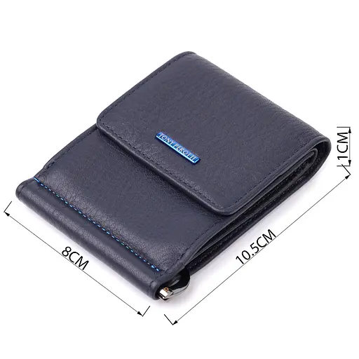 Вертикальный мужской зажим из зернистой натуральной кожи Tony Perotti 8х10.5х1 см acs0032267 - фото 3