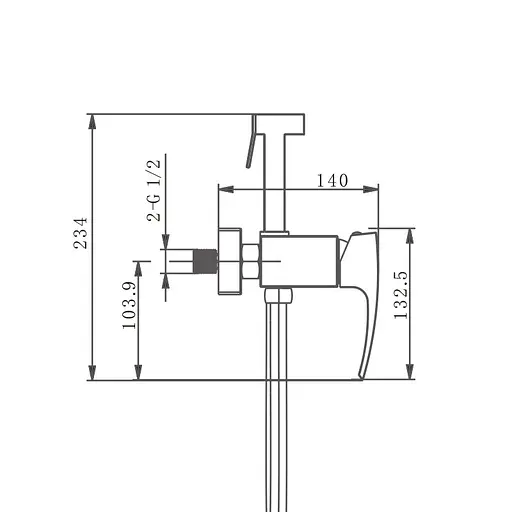 Змішувач для гігієнічного душу зовнішнього монтажу 150 мм Gappo G2007-8, білий/хром, Хром - фото 5