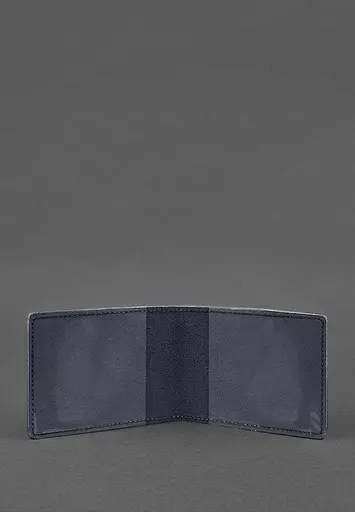 Кожаная обложка на удостоверение Государственной службы Украины по чрезвычайным ситуациям (ГСЧС) темно-синяя - фото 3