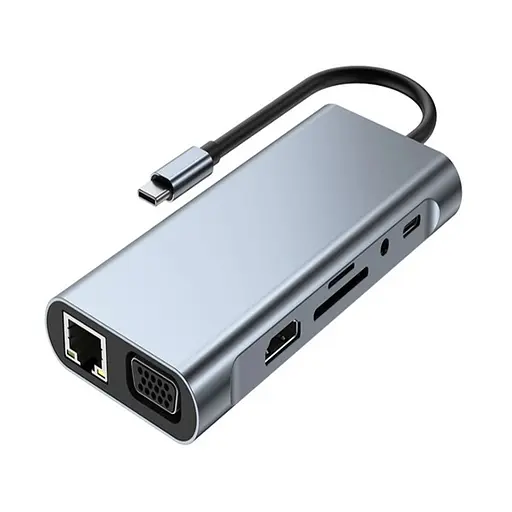 Хаб Док станция 11 в 1 USB Type-C концентратор для ноутбука 11 портов 