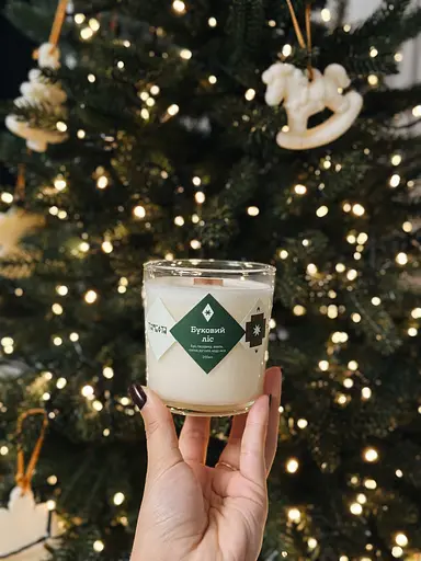 Свічка Буковий ліс 350 мл 45 год Великі Соєвий віск  - фото 5