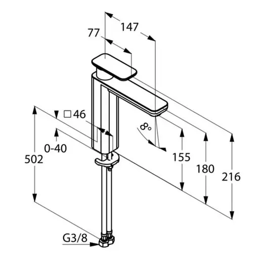 Смеситель для умывальника Kludi E2 DN 15 492960575 - фото 3