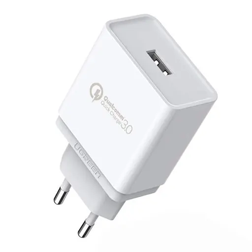 Зарядний пристрій 1xUSB 18W USB A QC 3.0 Fast Charger White CD122 Ugreen