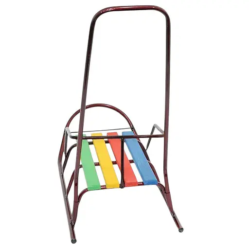 Детские санки "Классик/1" с ручкой, бордовые, круглые полозья - фото 2