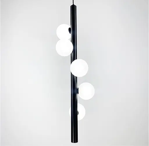 Подвес с 5 миниатюрными плафонами в черном корпусе 80 см | Line F | Арт. SGJ3-800V BK - фото 8
