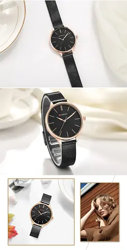 Годинники наручні жіночі Curren 9024 Black (18680) - фото 2