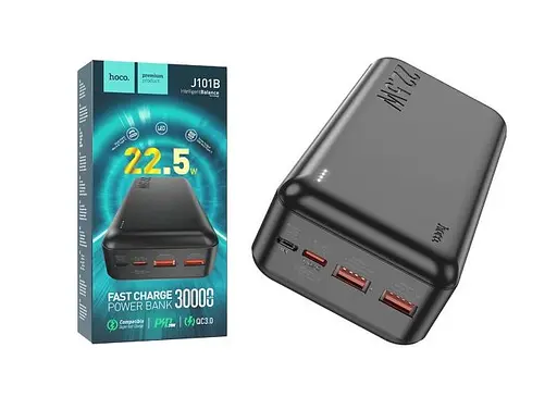 Внешний аккумулятор Power Bank Hoco J101B 30000 mAh PD20W+QC3.0 22.5W Черный - фото 3