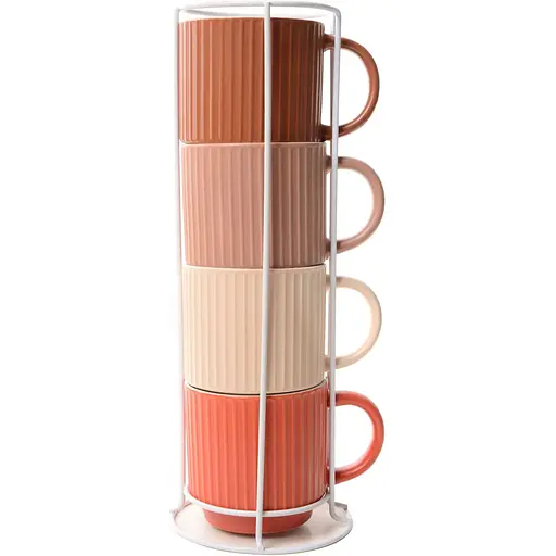 Набір чашок Limited Edition Nude на металевій підставці 350 мл 4 шт. (HH191305)