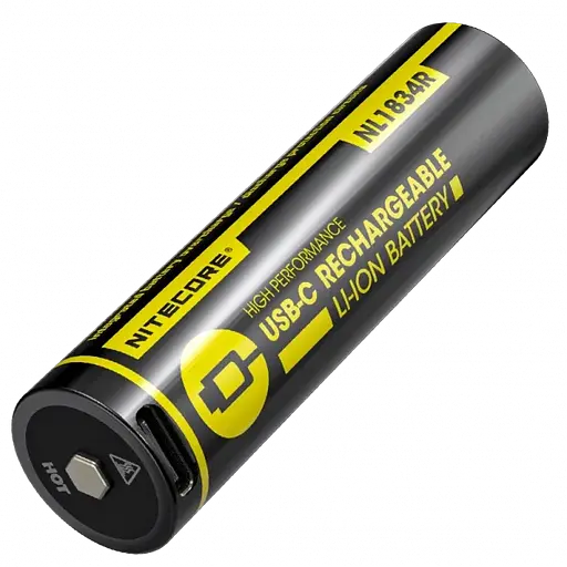 Аккумулятор 18650 Nitecore NL1834R 3400mAh 3.7V Li-Ion с зарядкой от USB-C (Черный)