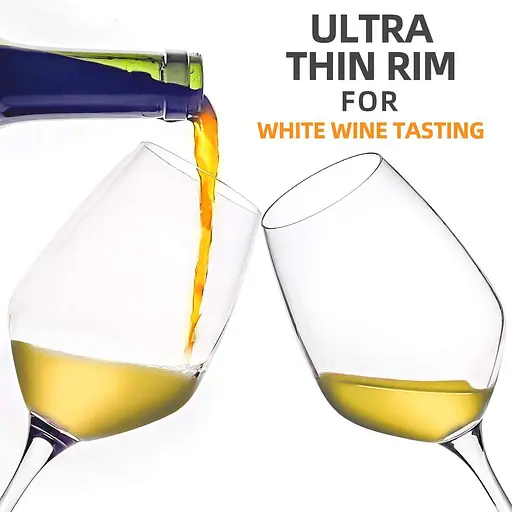 Хрустальные бокалы FAWLES для белого вина, набор из 6, набор из прозрачных бокалов для вина Chardonnay - фото 4