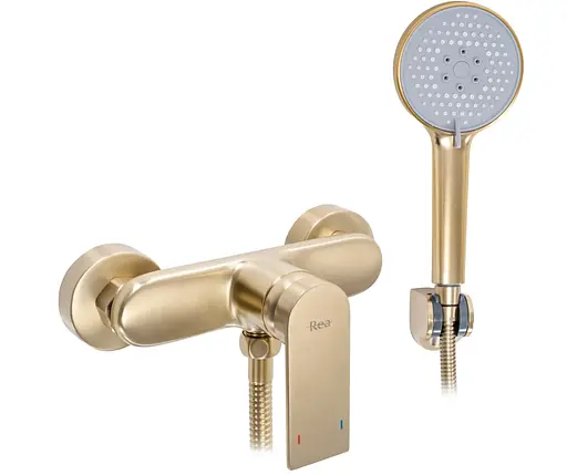 Смеситель для душа Rea Verso настенный brushed gold REA-B6566 Золотой - фото 1