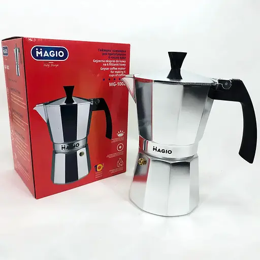 Гейзерная кофеварка Magio MG-1002, 300 мл (на 6 чашек) 88106 - фото 1