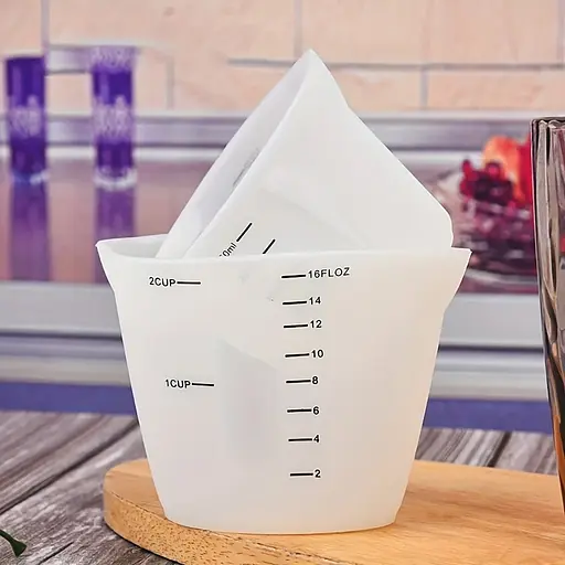 Силіконовий мірний стакан 100 мл з носиком та градуюванням вимірювальна склянка, Kitchen Master Прозорий 87384 - фото 9