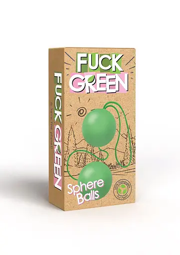 Вагінальні кульки Fuck Green Sphere Balls, 3.2 см, зелений - фото 3