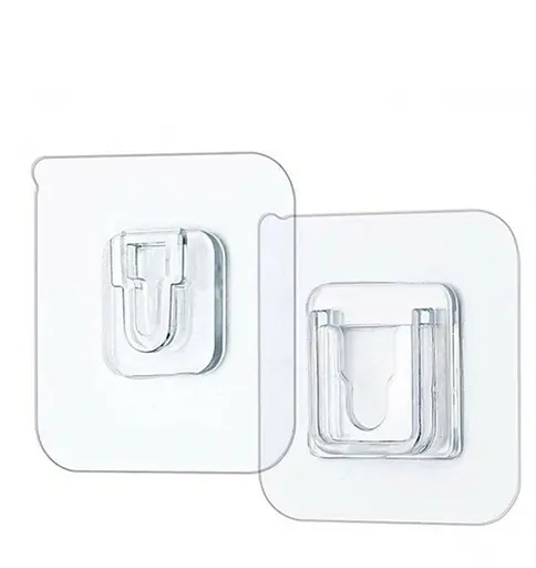 Набір із 2 двосторонніх самоклейких тримачів кріплень на липучці без свердління стін 5.5x5.5 см, Danmenqing 86927 - фото 1