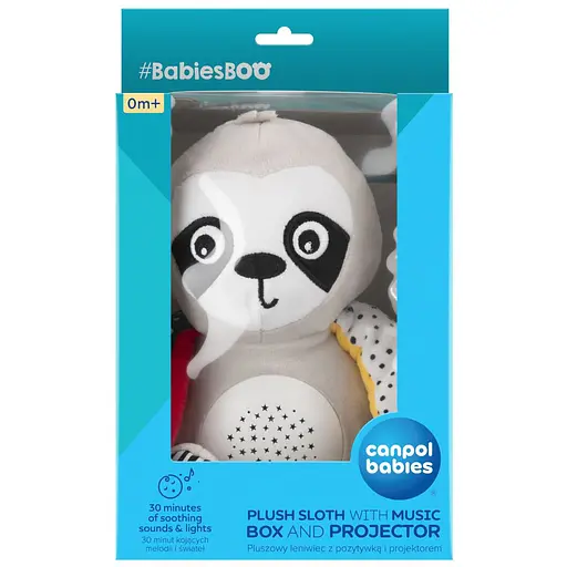 Плюшевая игрушка Canpol babies BabiesBoo Ленивец музыкальный с проектором (68/100) - фото 6