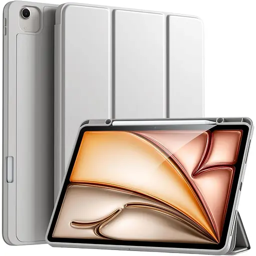Чехол-книжка DK для Apple iPad Air 13" M2 2024 экокожа/силикон Smart Case cлот cтилус (017899) grey