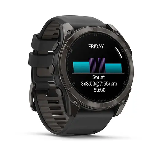 Смарт-часи Garmin Fenix 8 51 мм AMOLED Сапфір Чорний/Карбоновий DLC Титан з силіконовим ремінцем QuickFit 26 мм - фото 2