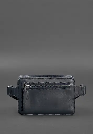 Шкіряна поясна сумка Dropbag Mini темно-синя - фото 4