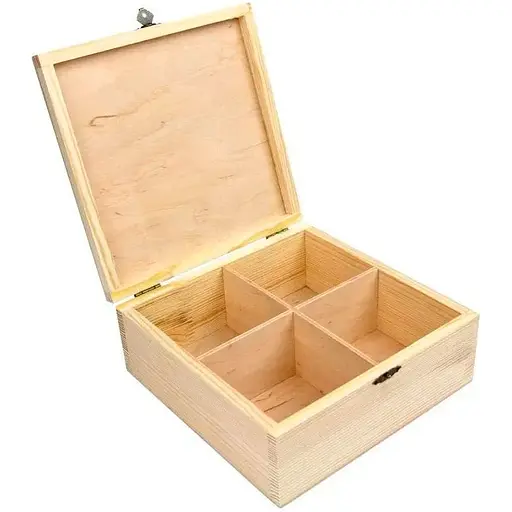 Скринька дерев'яна Rosa Talent з замком 4 секції 20х20х8 см