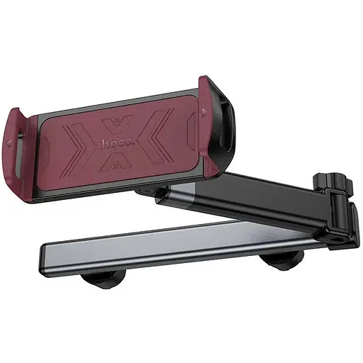 Автодержатель для телефона Hoco H69 Gamble telescopic tablet car holder rear pillow черный и красный - фото 1