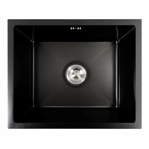 Кухонна мийка PVD чорна СМ 54x44 Platinum Handmade (монтаж під стільницю), Чорний - фото 1