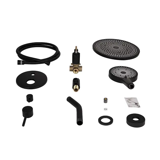 Душова система універсальна Qtap Scorpio прихованого монтажу на два споживача QTSCO113BLM45897 Black matt, Чорний матовий - фото 12