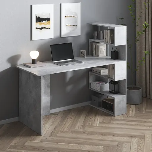 Комп’ютерний стіл Vays M-15, письмовий з полицями праворуч, ЛДСП, 142×60×123 см - для дому, навчання, офісу - фото 3