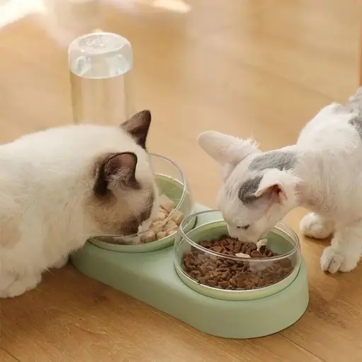 Подвійна миска для тварин Semi Animal Bowl Light Green з автоматичною напувалкою 500 мл - фото 4