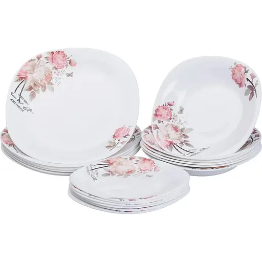 Столовый сервиз Yiwu на 6 персон фарфоровый Harmony белый HP-7-714 - фото 2