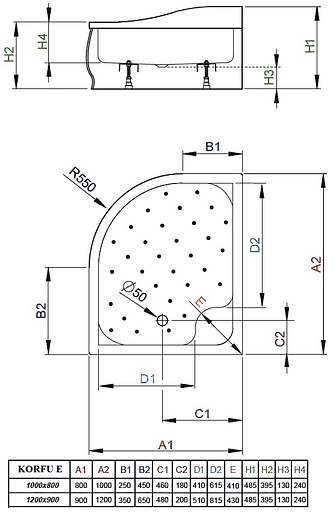 Душовий піддон Radaway Korfu E 120x90 4E91240-03R - фото 6