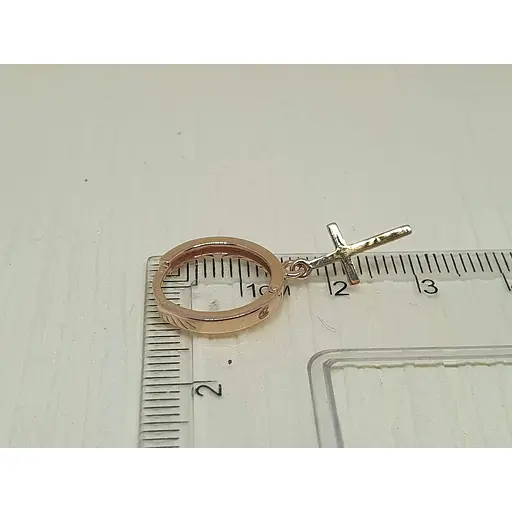 Золота моносережка Dear Хрестик. 3441 - фото 4