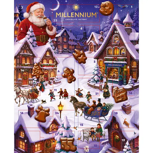 Шоколад Millennium Village молочний новорічний календар 80 г