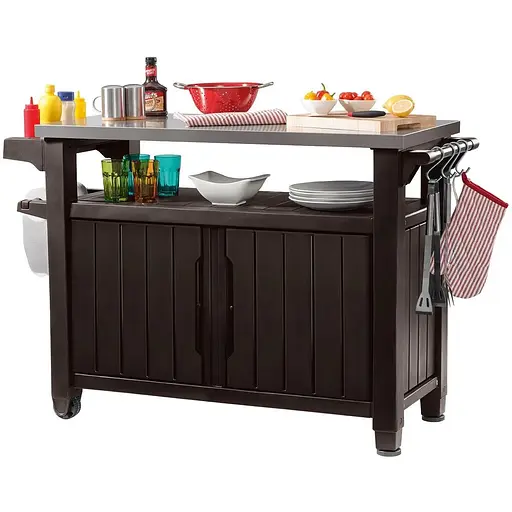 Стол-буфет для барбекю Keter Unity XL коричневый, 207 л - фото 2