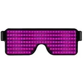 Рожеві світлодіодні окуляри RESTEQ із вбудованим акумулятором, 8 режимів роботи