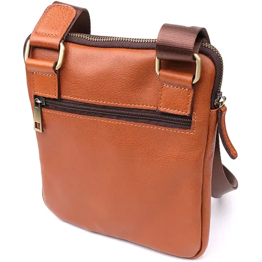 Чоловіча шкіряна сумка через плече із міцної зернистої шкіри SHVIGEL 20х22х4 см sum0027431 - фото 2