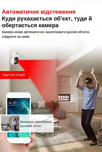 IP-камера поворотная XON SmartCam Wi-Fi 1080P (VTWEW21YW 4873) Белая - фото 15